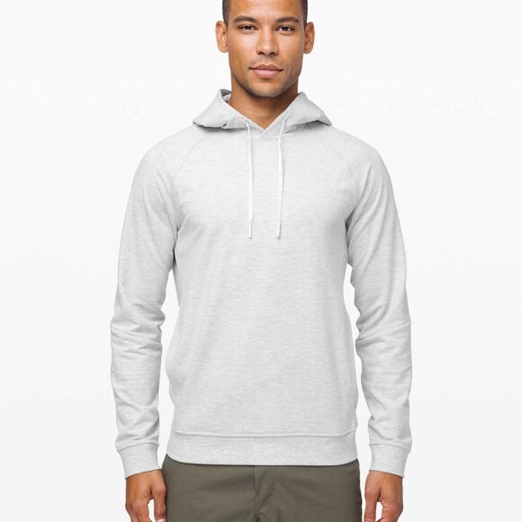 Lululemon Men's City Sweat Pullover Hoodie Heathered Ultra Light Grey Medium - Picture 1 of 7